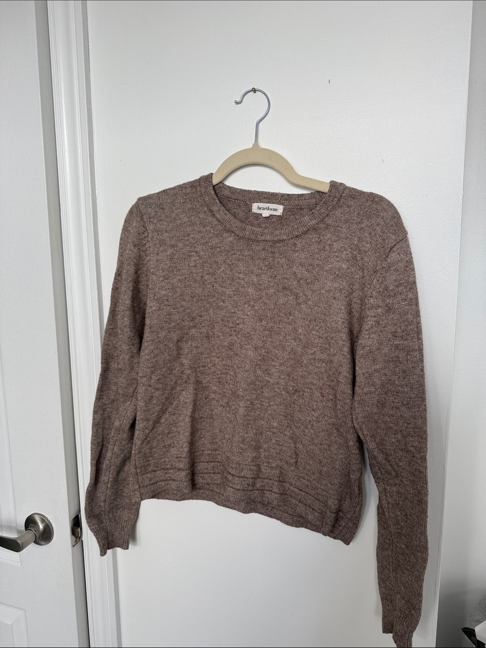 Heartloom Taupe Crewneck Sweater